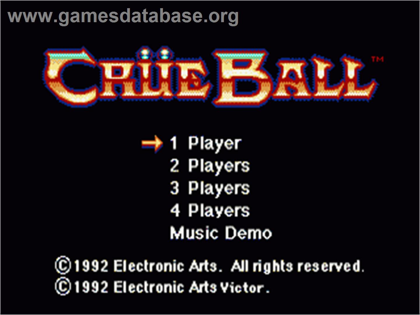 Crüe Ball - Sega Nomad - Artwork - Title Screen