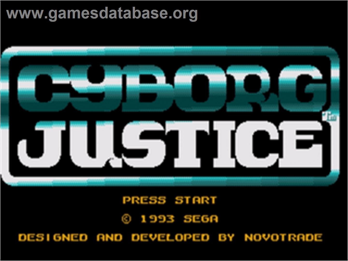 Cyborg Justice - Sega Nomad - Artwork - Title Screen