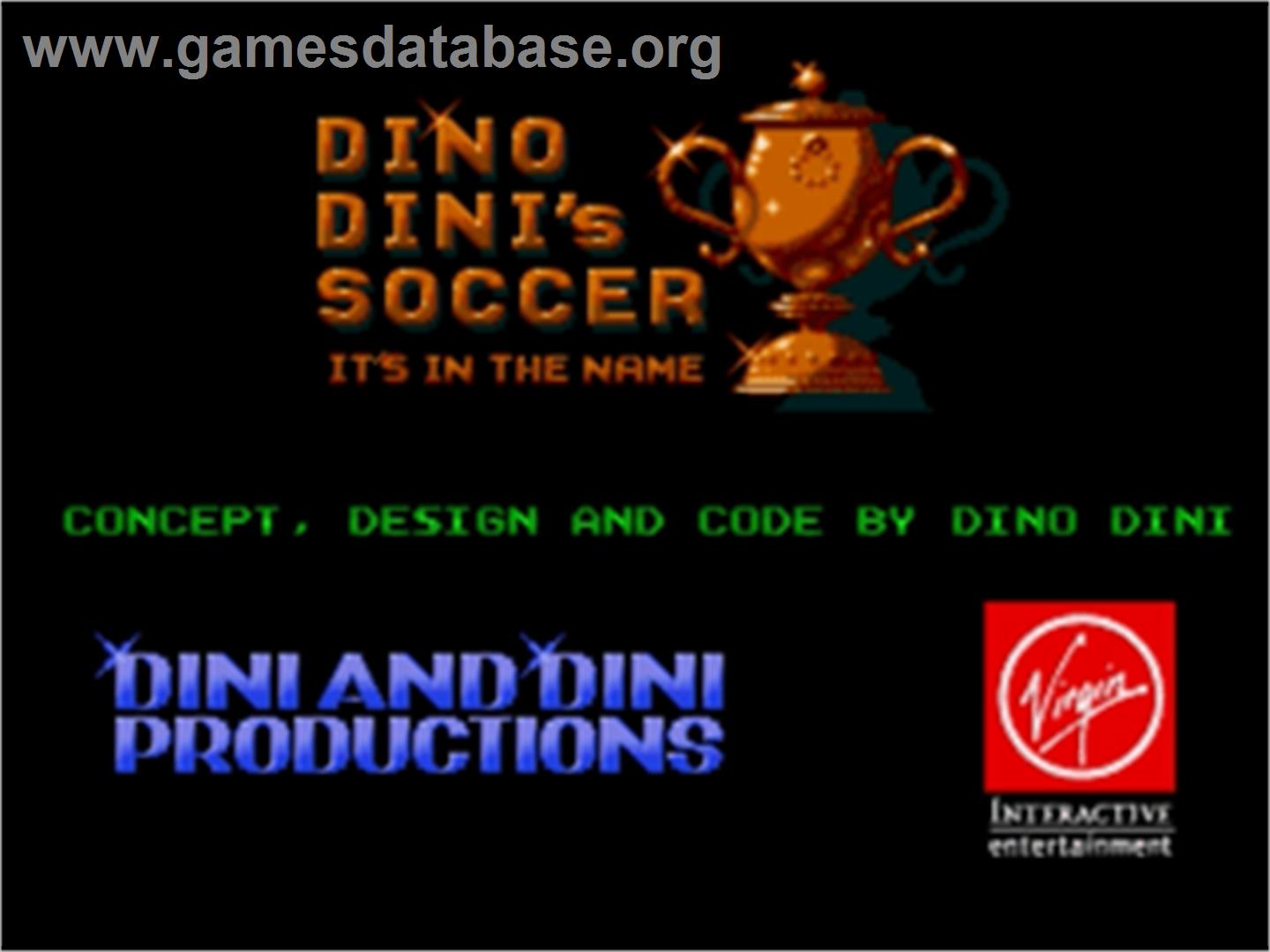 Dino Dini's Soccer - Sega Nomad - Artwork - Title Screen