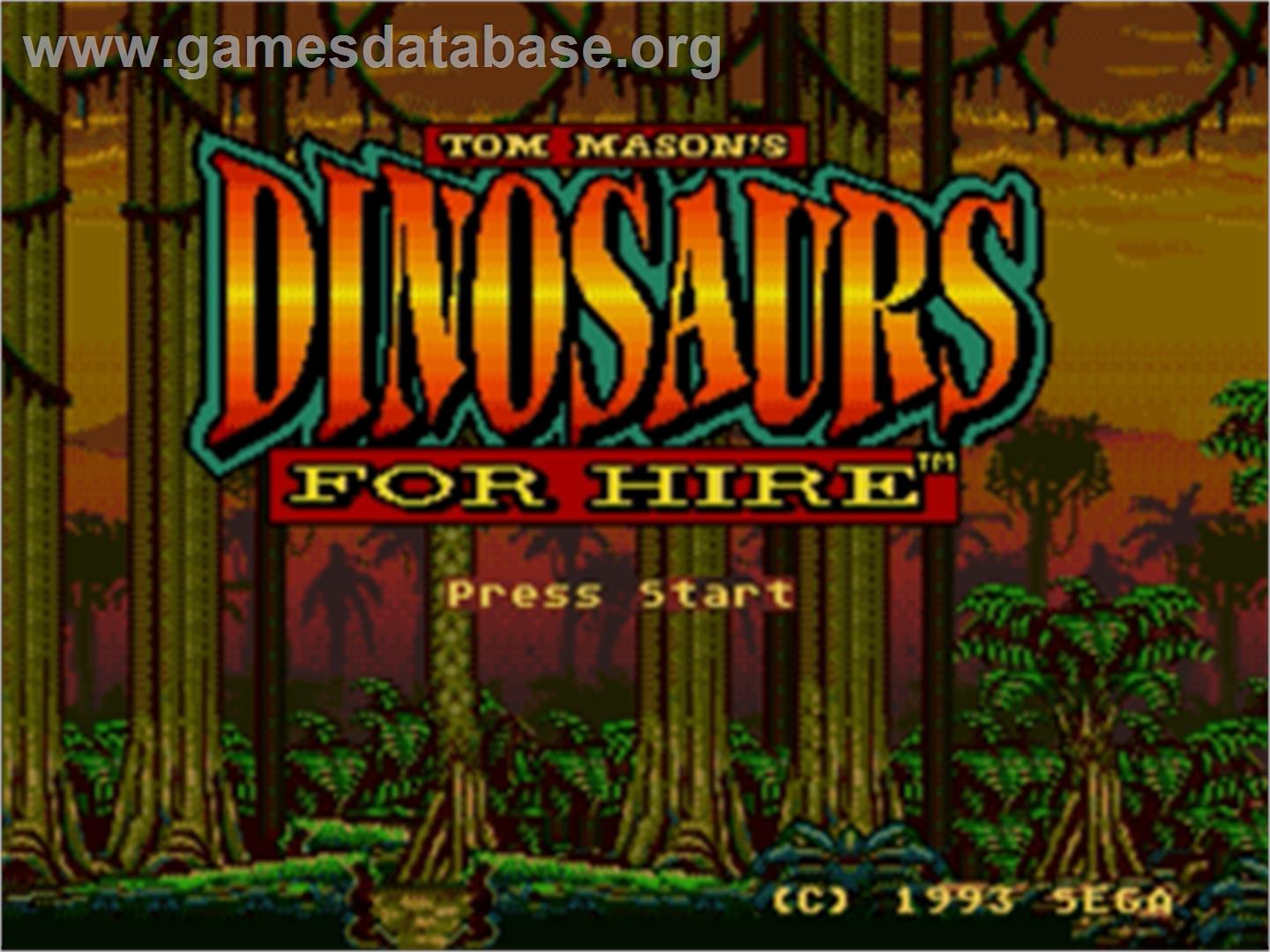 Dinosaurs for Hire - Sega Nomad - Artwork - Title Screen
