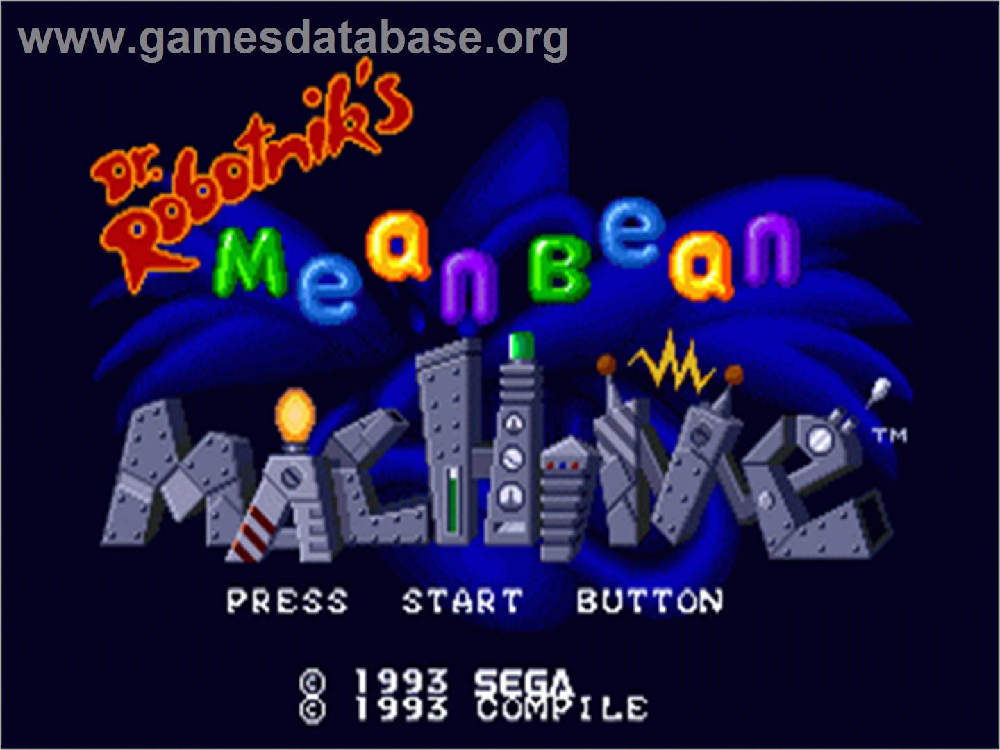 Dr. Robotnik's Mean Bean Machine - Sega Nomad - Artwork - Title Screen