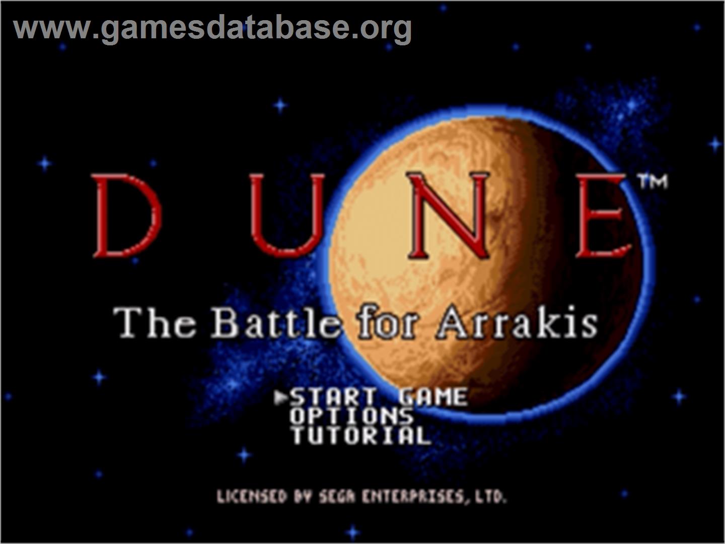 Dune - The Battle for Arrakis - Sega Nomad - Artwork - Title Screen