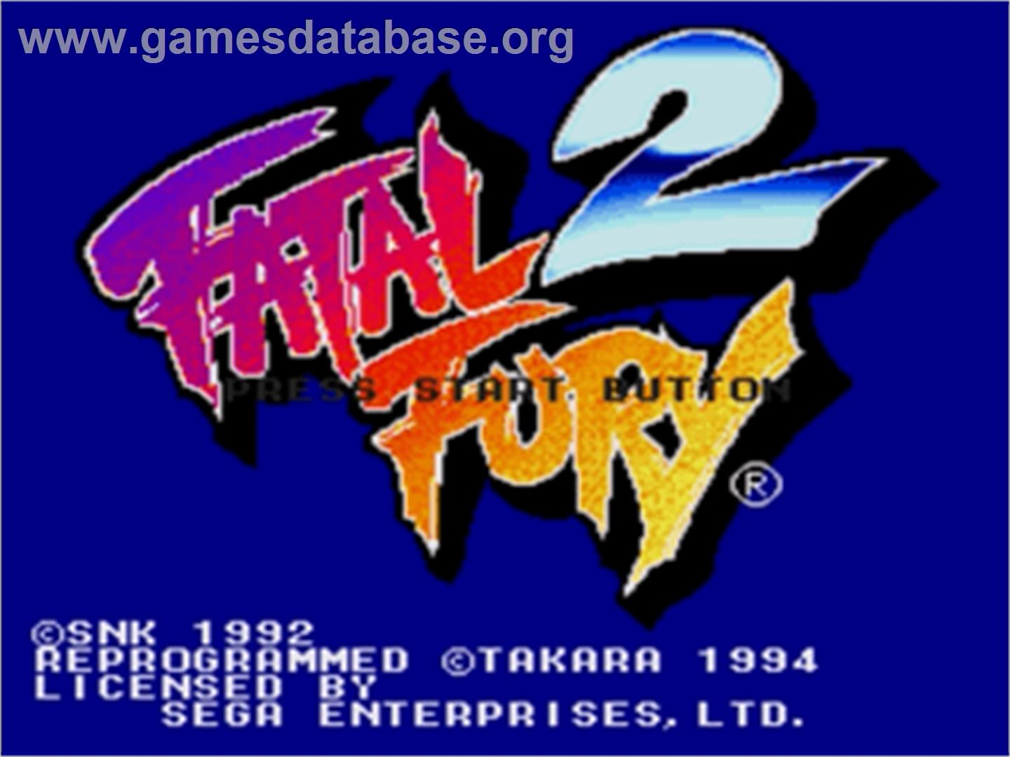 Fatal Fury 2 / Garou Densetsu 2 - arata-naru tatakai - Sega Nomad - Artwork - Title Screen