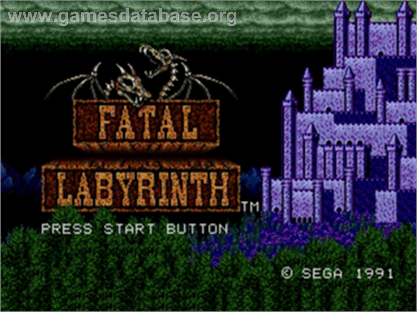 Fatal Labyrinth - Sega Nomad - Artwork - Title Screen