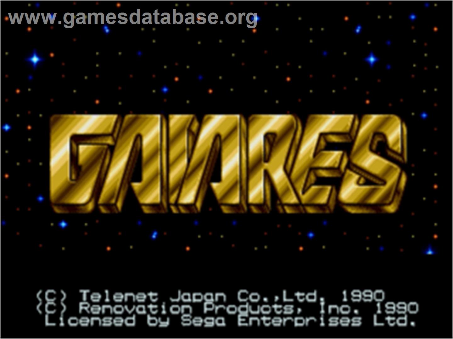 Gaiares - Sega Nomad - Artwork - Title Screen