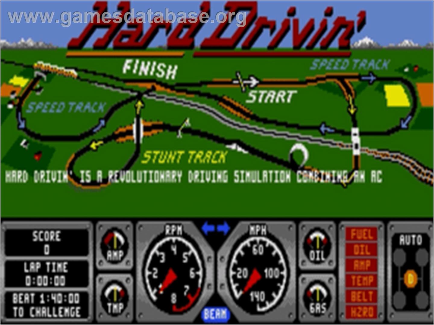 Hard Drivin' - Sega Nomad - Artwork - Title Screen