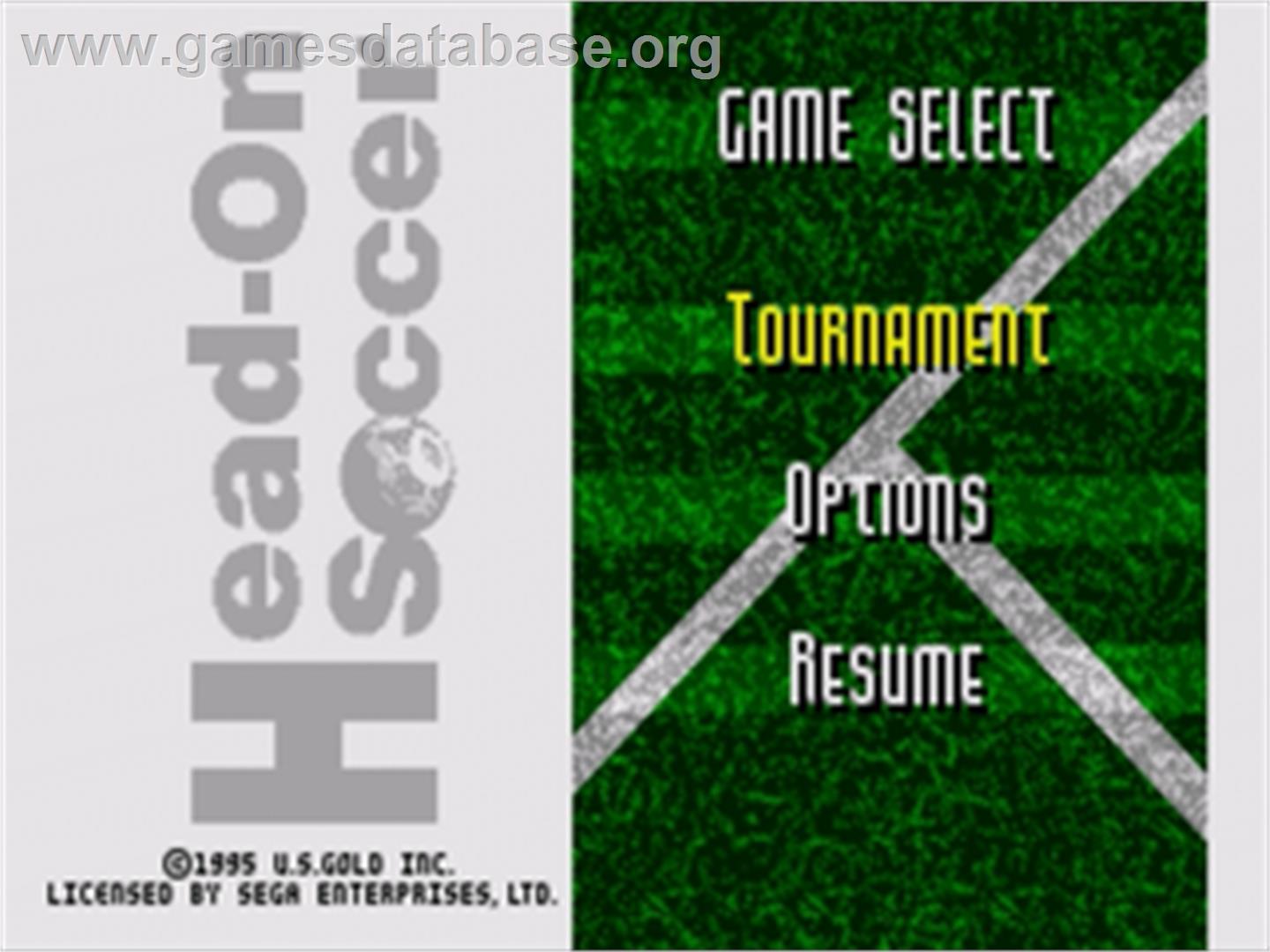 Head-On Soccer - Sega Nomad - Artwork - Title Screen