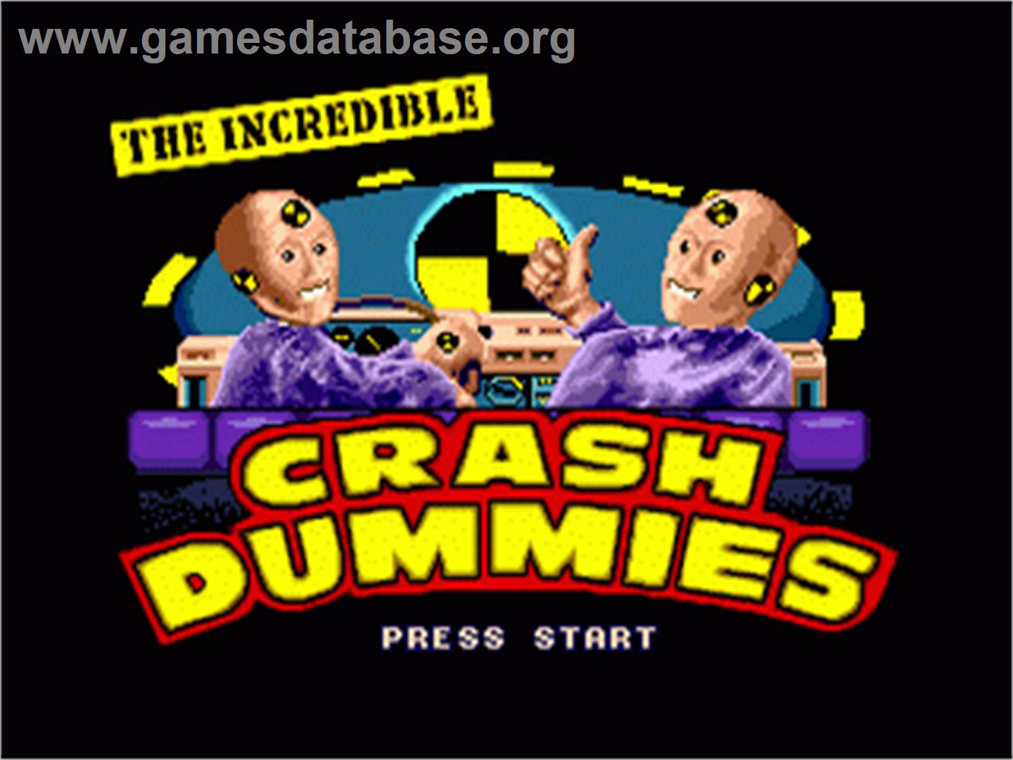 Incredible Crash Dummies, The - Sega Nomad - Artwork - Title Screen