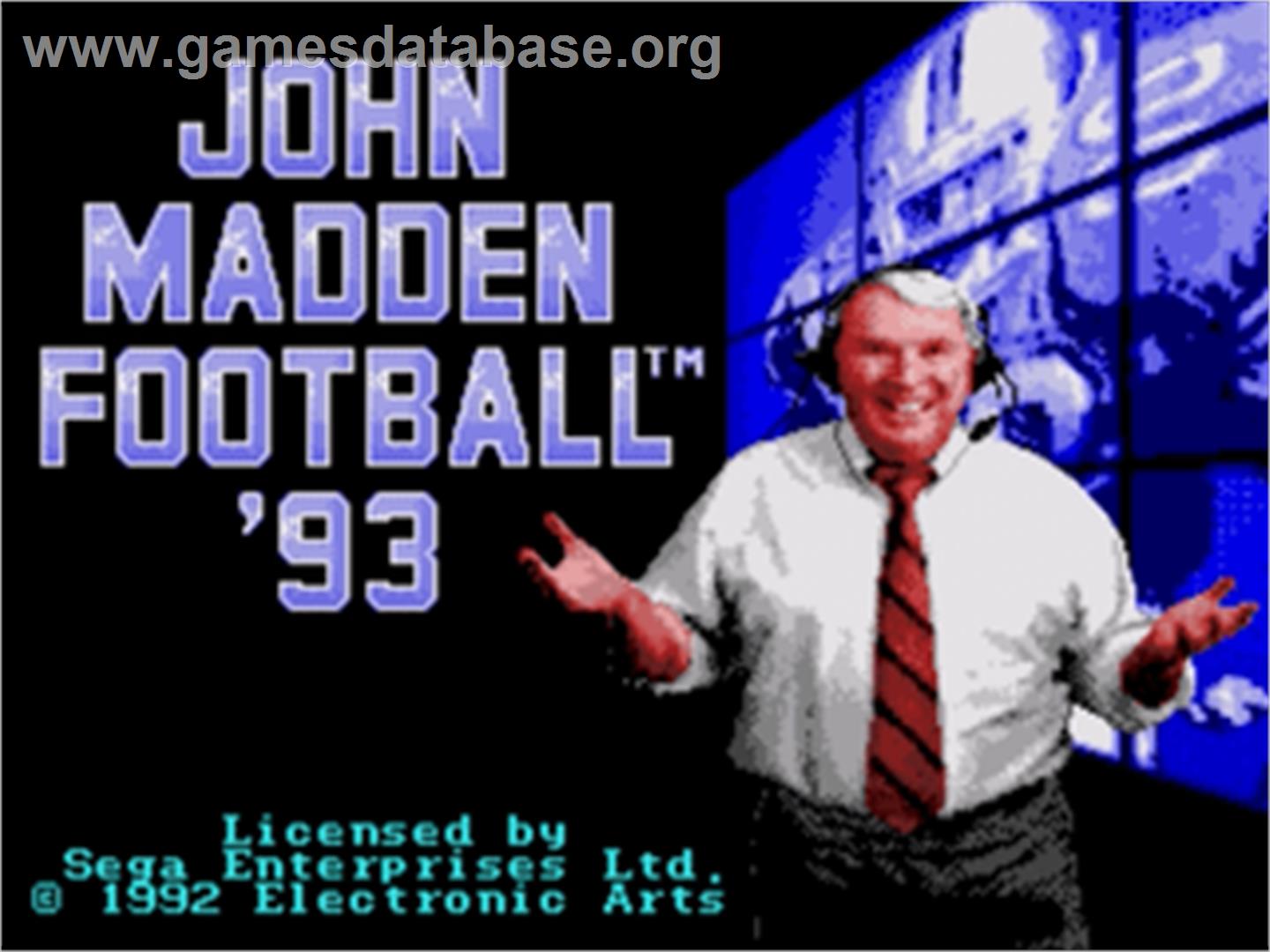 John Madden Football '93 - Sega Nomad - Artwork - Title Screen