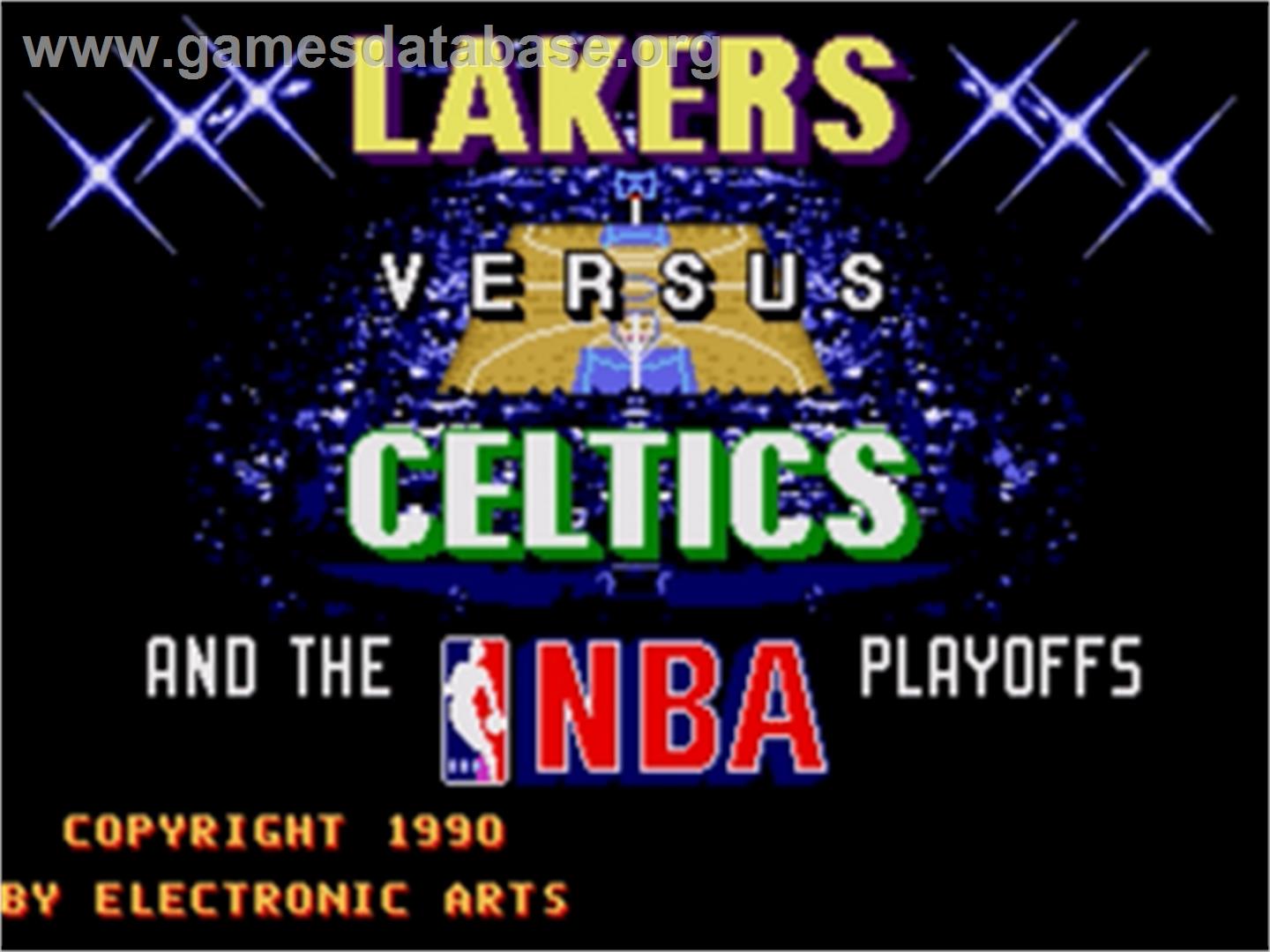 Lakers vs. Celtics and the NBA Playoffs - Sega Nomad - Artwork - Title Screen