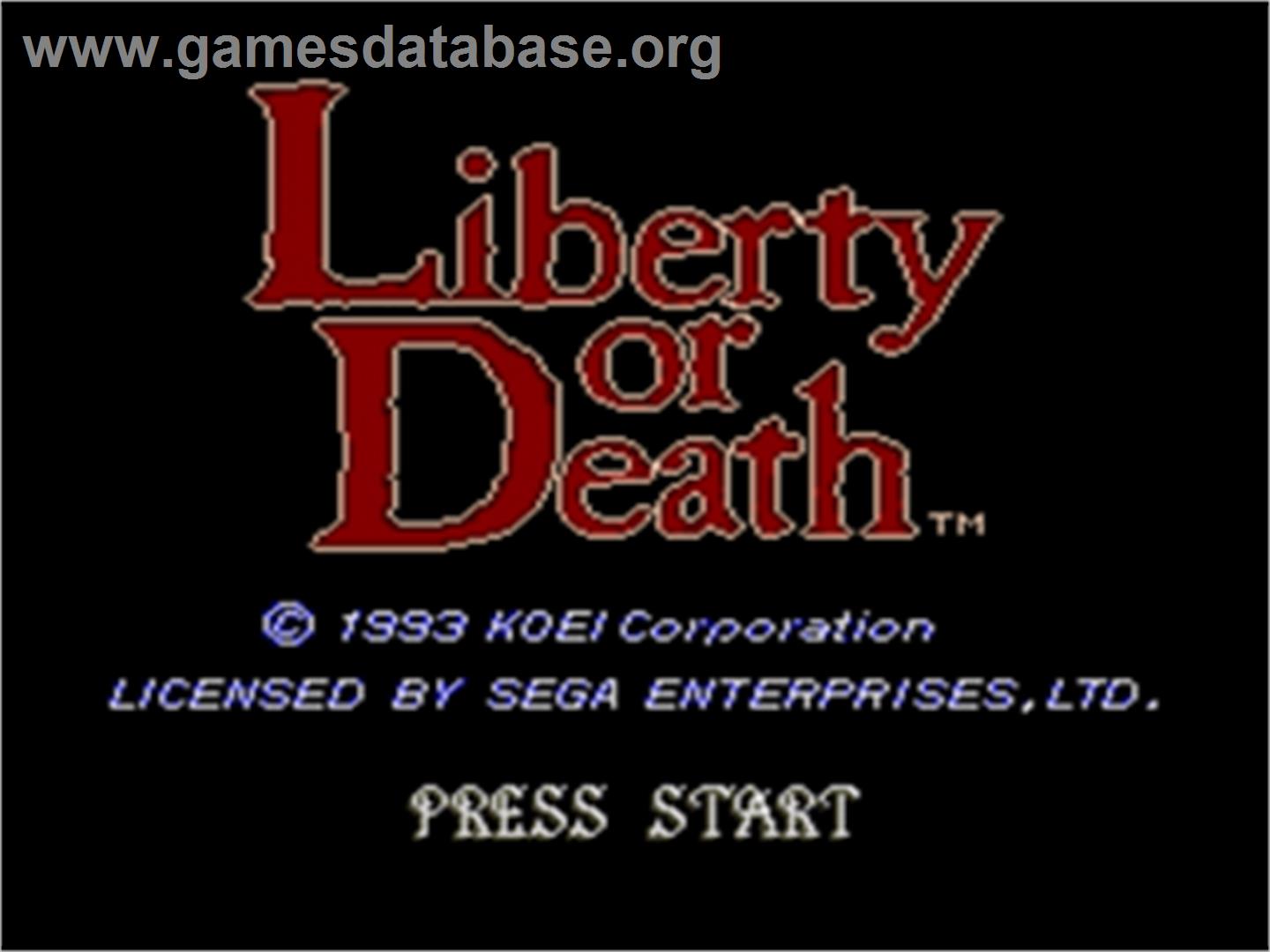Liberty or Death - Sega Nomad - Artwork - Title Screen