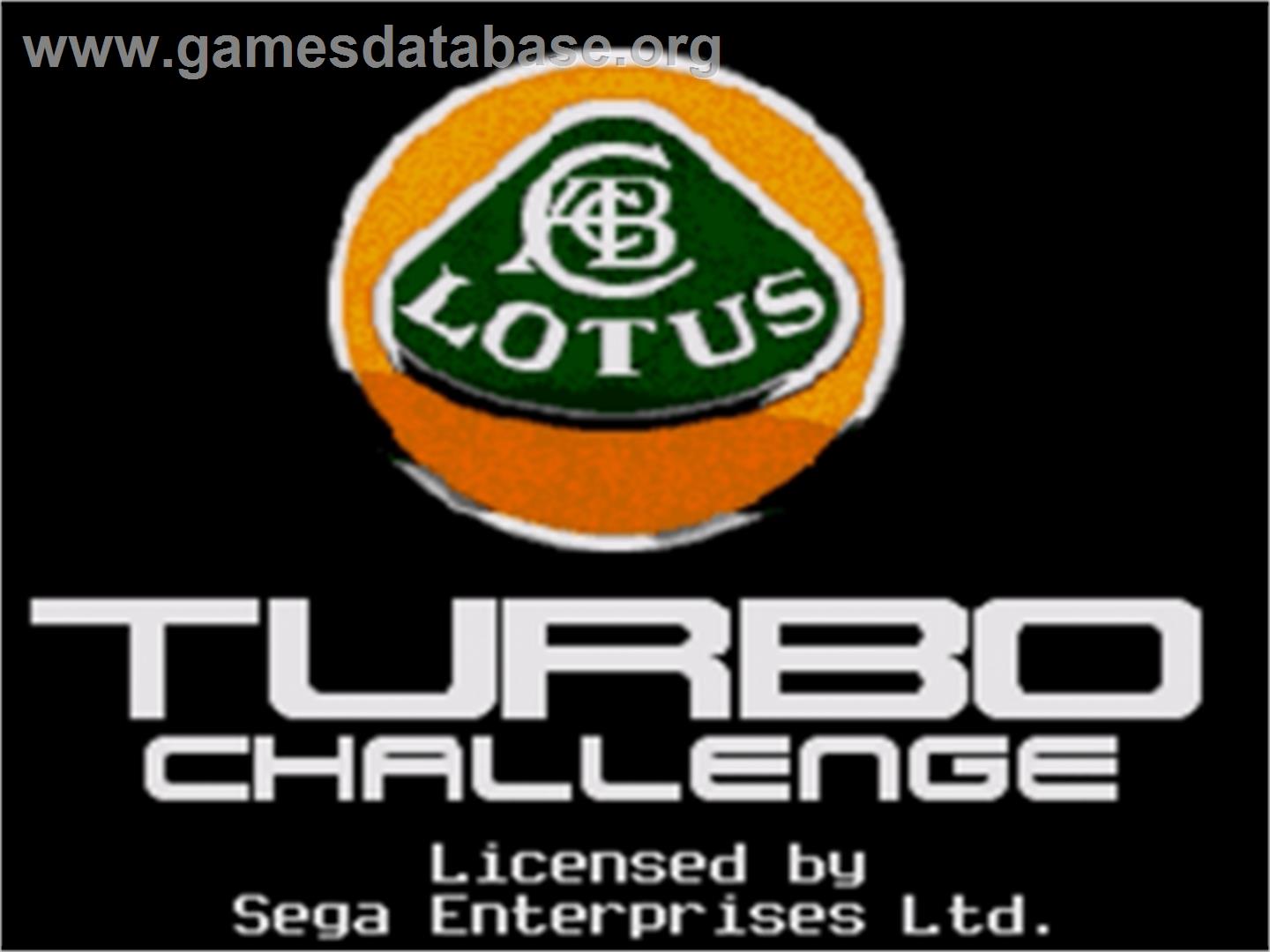 Lotus Turbo Challenge - Sega Nomad - Artwork - Title Screen