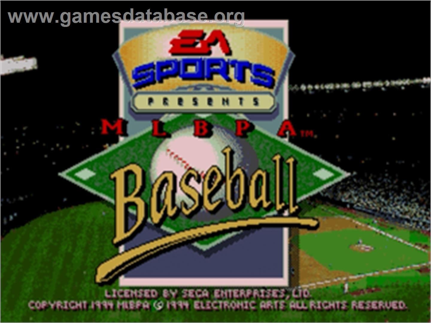 MLBPA Baseball - Sega Nomad - Artwork - Title Screen