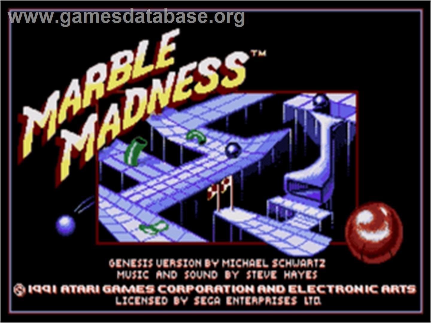 Marble Madness - Sega Nomad - Artwork - Title Screen