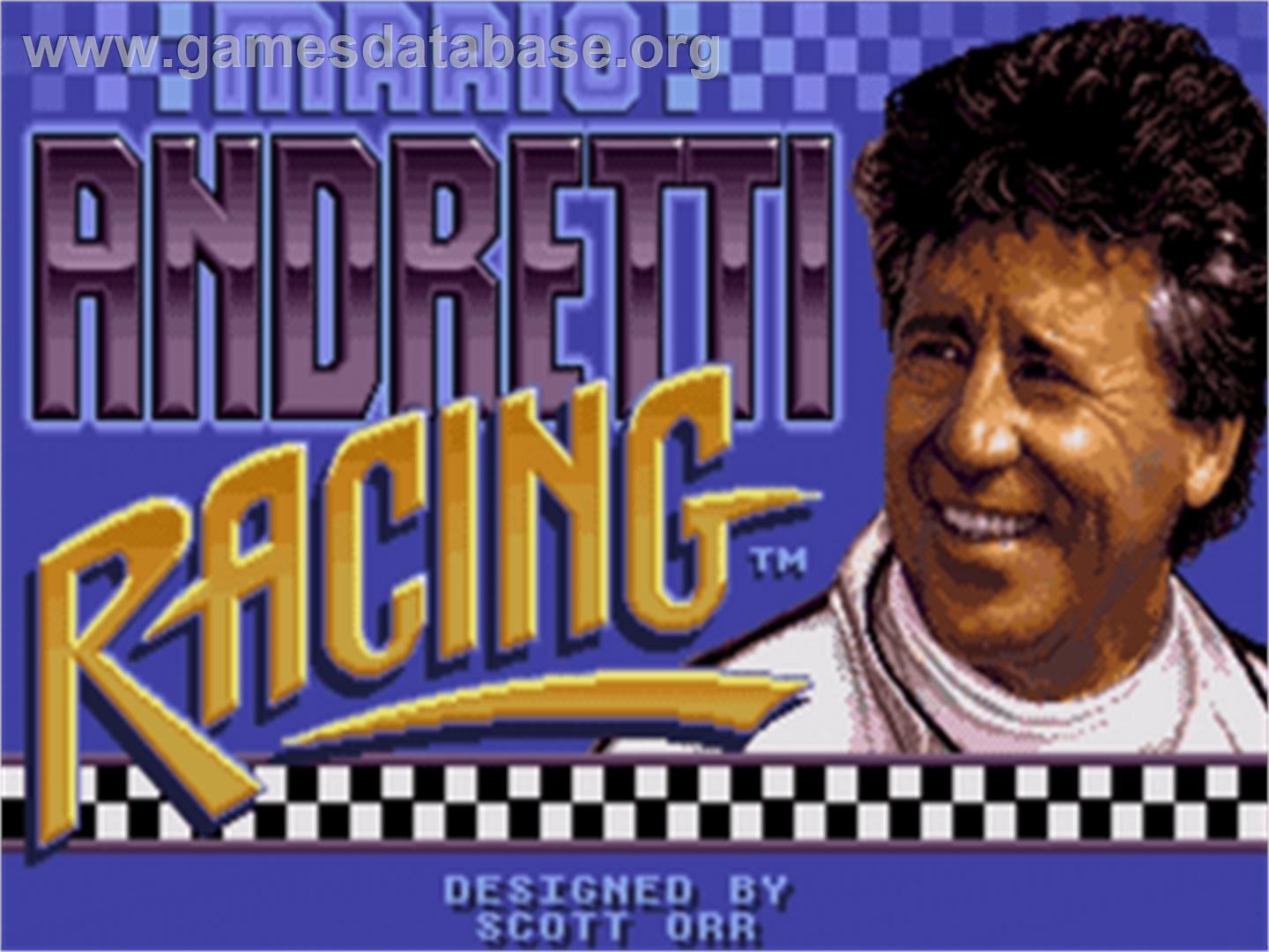 Mario Andretti Racing - Sega Nomad - Artwork - Title Screen