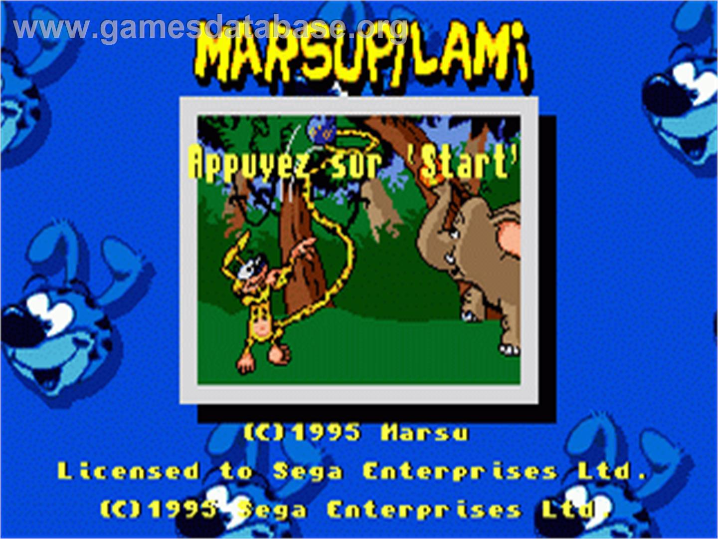 Marsupilami - Sega Nomad - Artwork - Title Screen