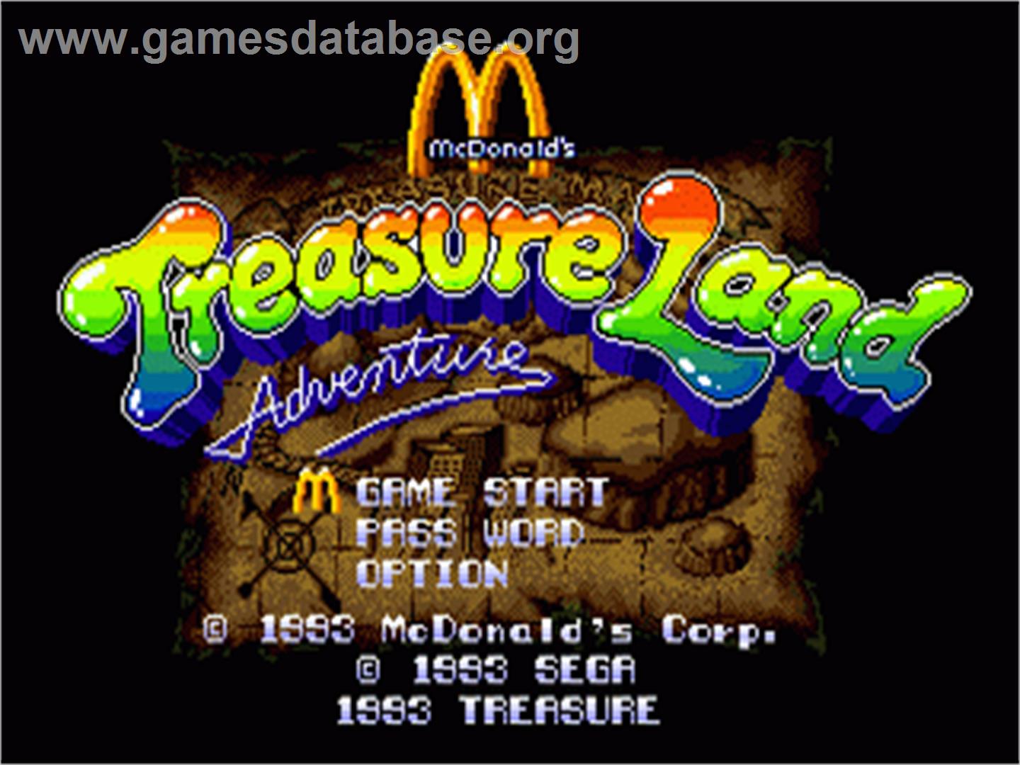 McDonald's Treasure Land Adventure - Sega Nomad - Artwork - Title Screen