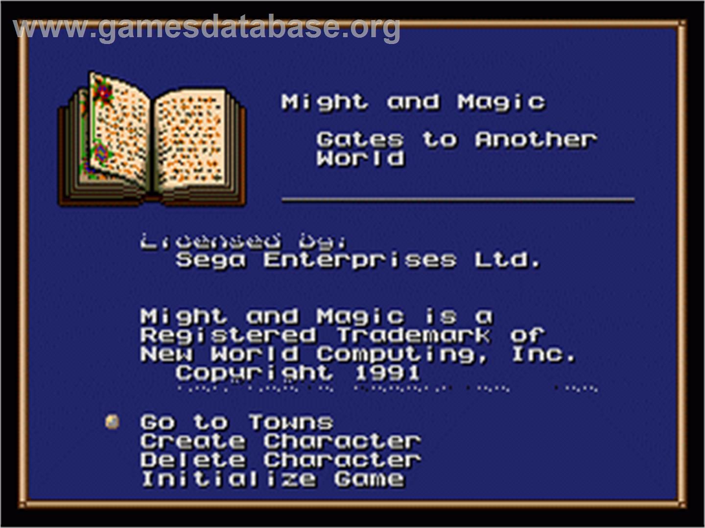 Might and Magic 2: Gates to Another World - Sega Nomad - Artwork - Title Screen