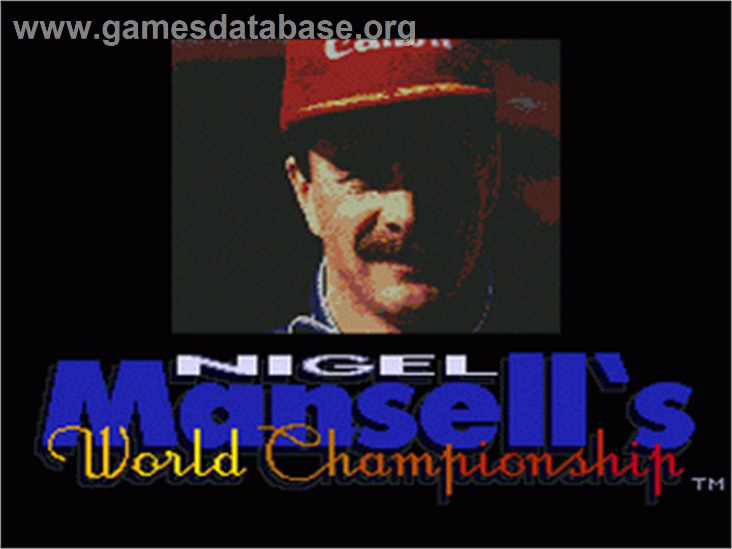Nigel Mansell's World Championship - Sega Nomad - Artwork - Title Screen