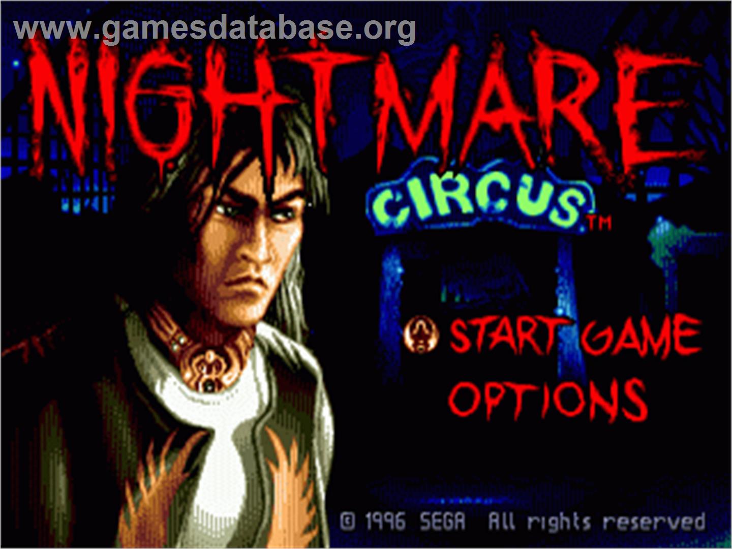 Nightmare Circus - Sega Nomad - Artwork - Title Screen