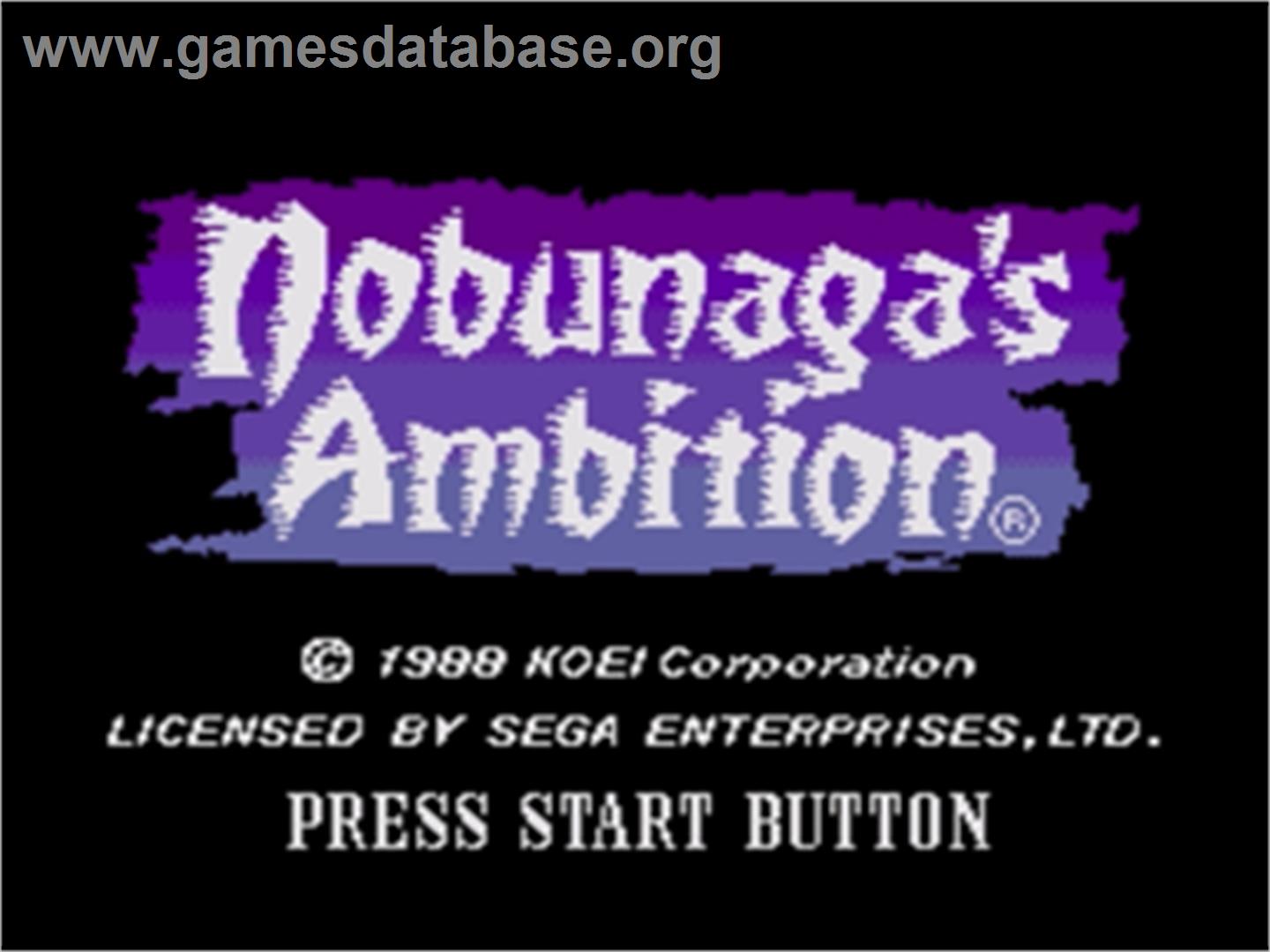 Nobunaga's Ambition - Sega Nomad - Artwork - Title Screen