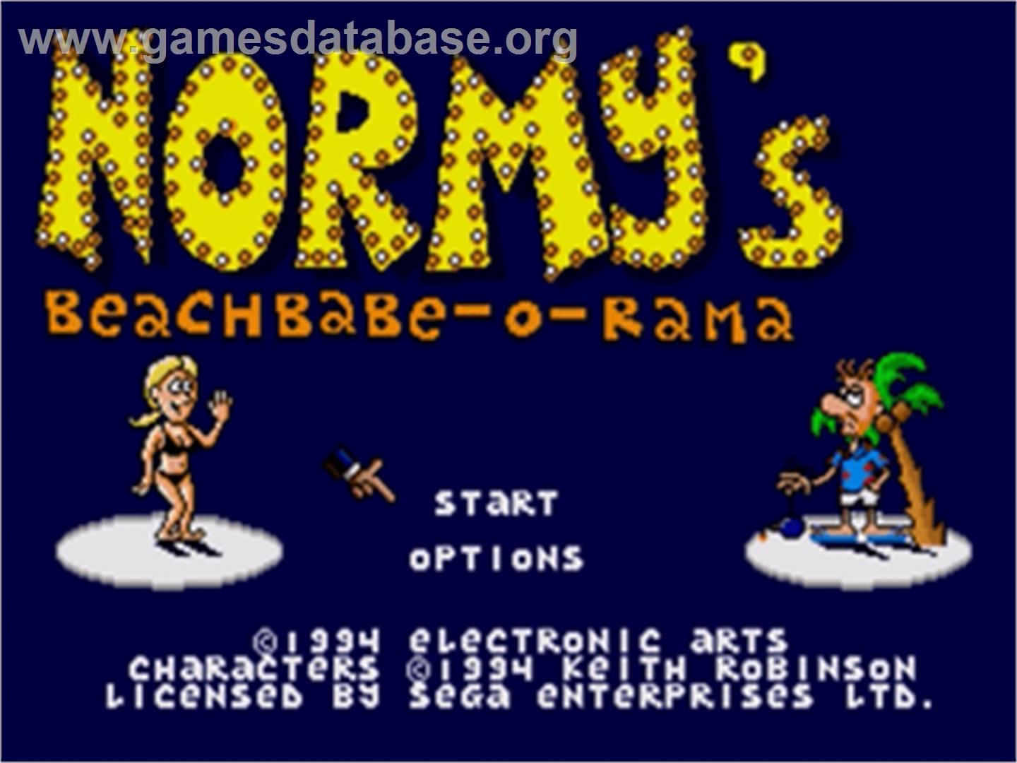 Normy's Beach Babe-O-Rama - Sega Nomad - Artwork - Title Screen