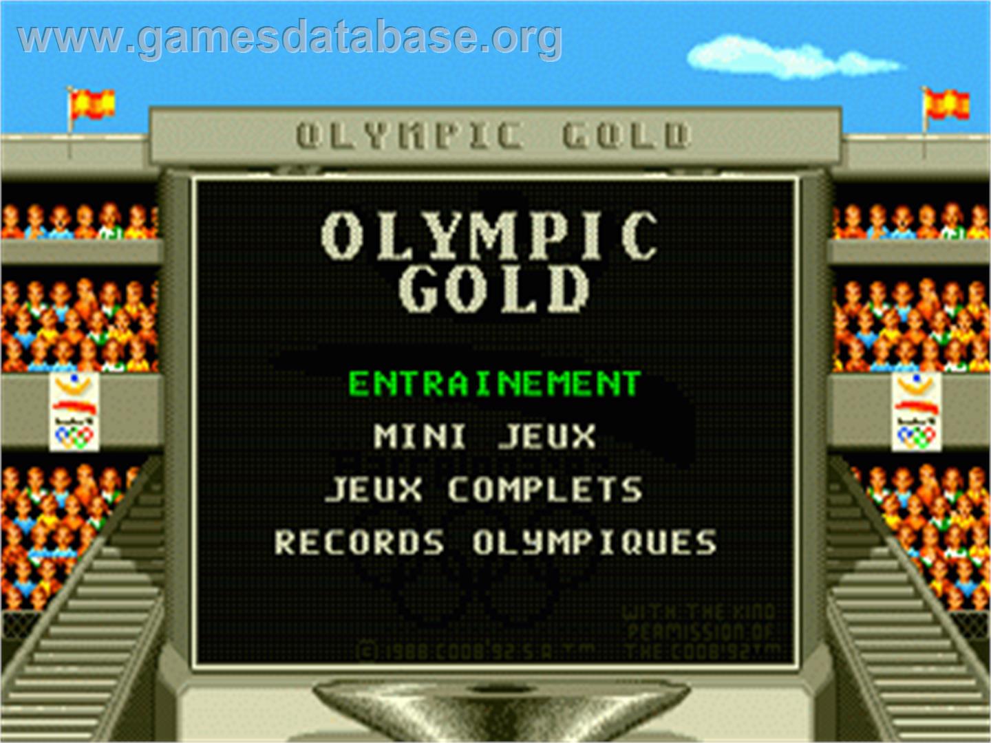 Olympic Gold: Barcelona '92 - Sega Nomad - Artwork - Title Screen