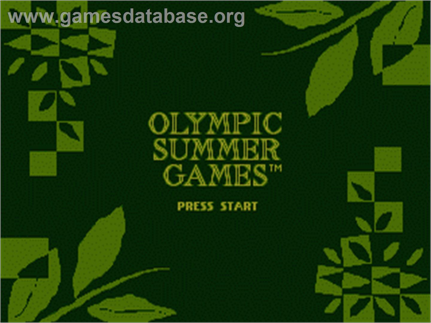 Olympic Summer Games - Sega Nomad - Artwork - Title Screen