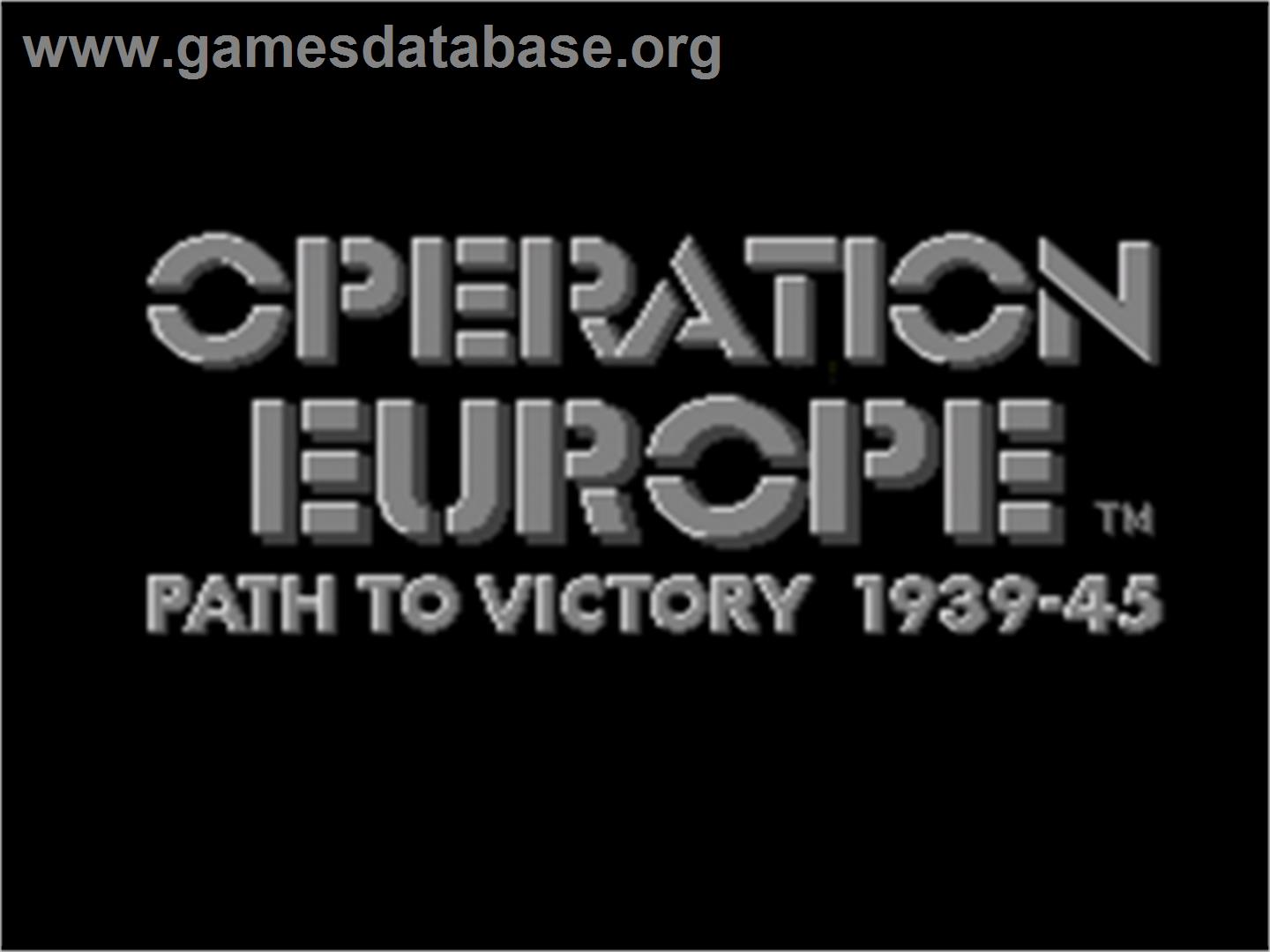 Operation Europe: Path to Victory 1939-45 - Sega Nomad - Artwork - Title Screen