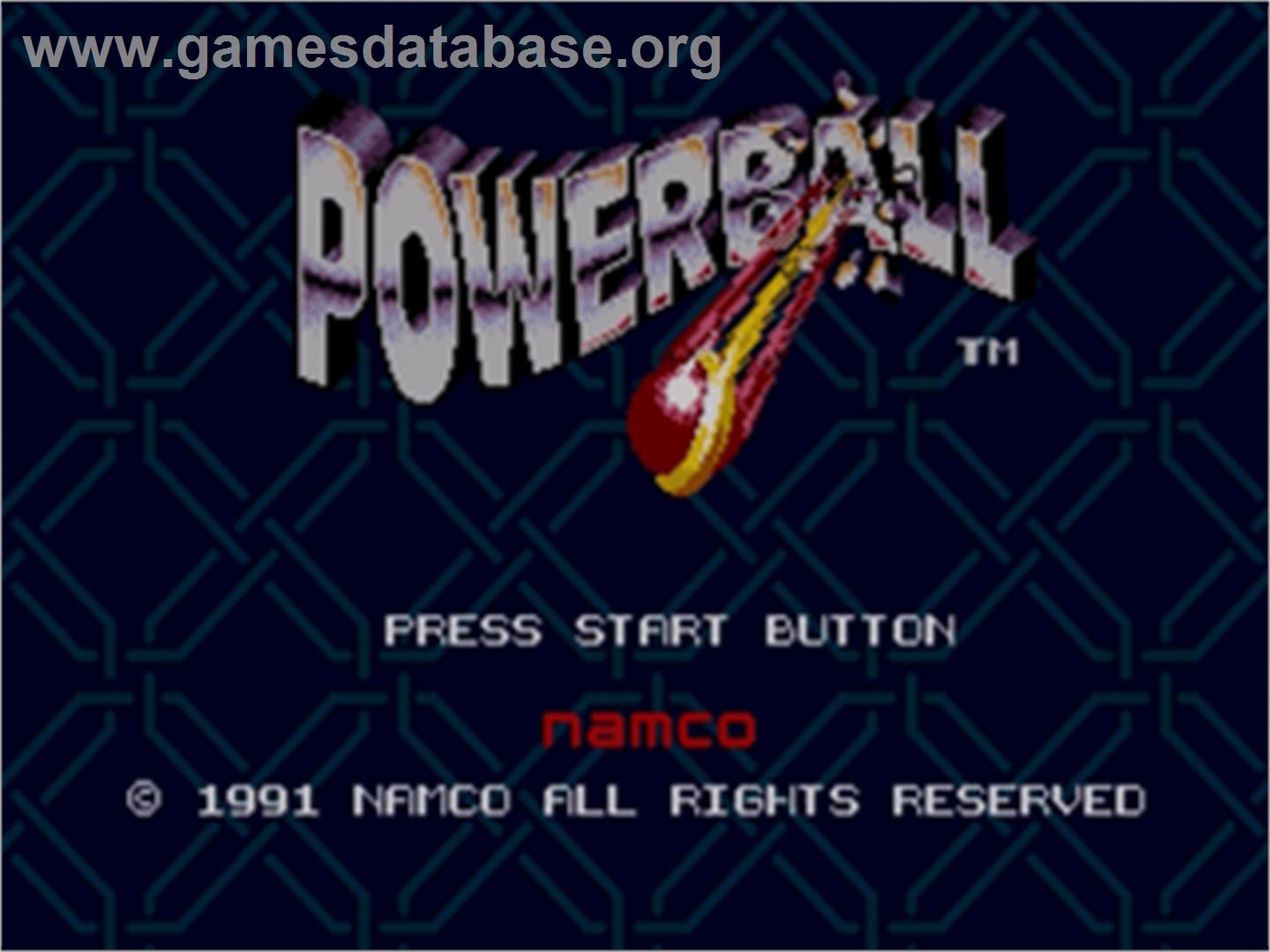 Power Ball - Sega Nomad - Artwork - Title Screen