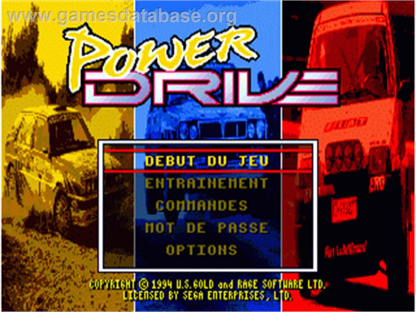 Power Drive - Sega Nomad - Artwork - Title Screen
