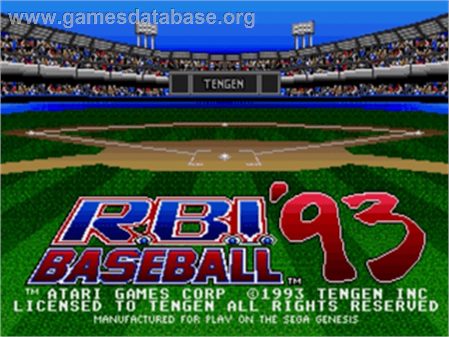 R.B.I. Baseball '93 - Sega Nomad - Artwork - Title Screen