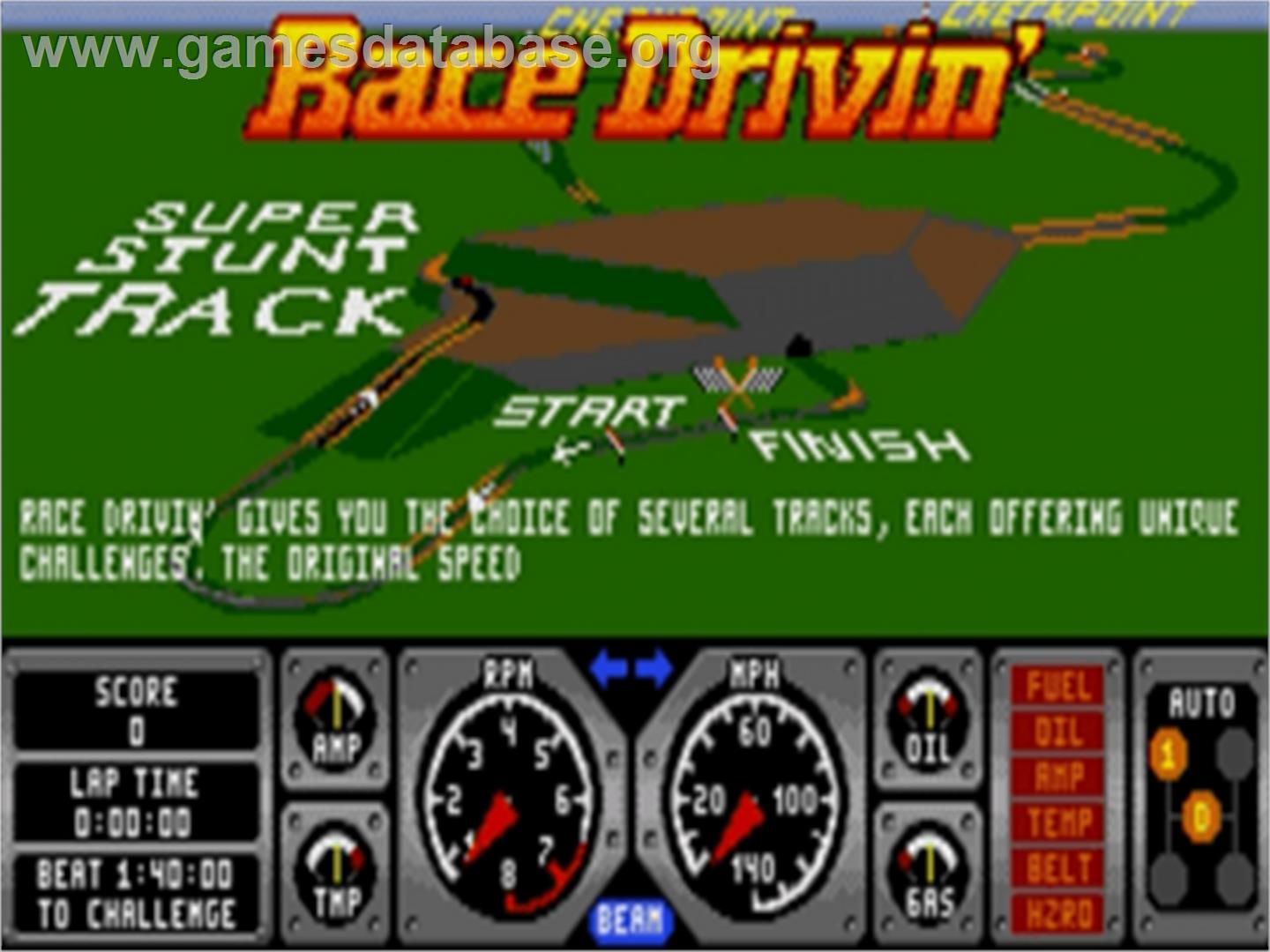 Race Drivin' - Sega Nomad - Artwork - Title Screen