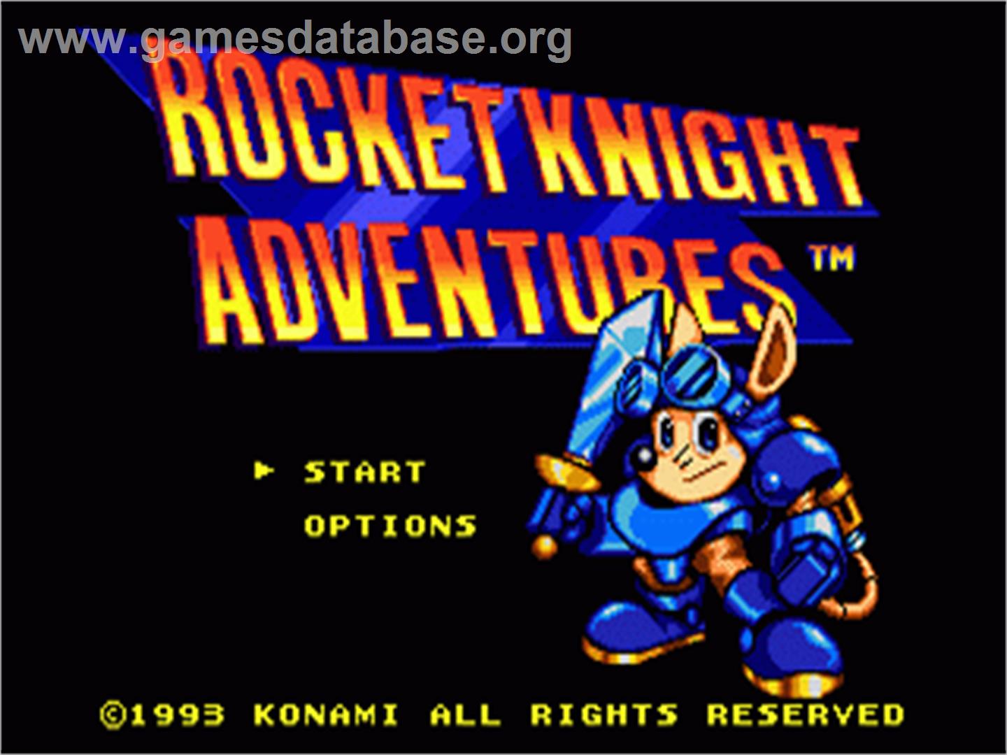 Rocket Knight Adventures - Sega Nomad - Artwork - Title Screen
