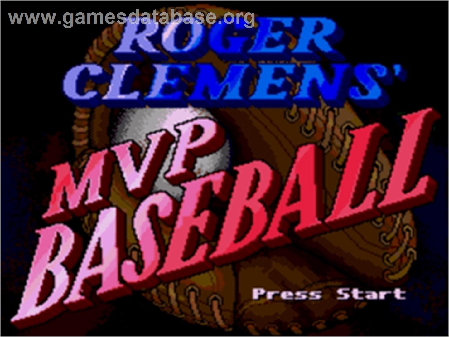Roger Clemens' MVP Baseball - Sega Nomad - Artwork - Title Screen