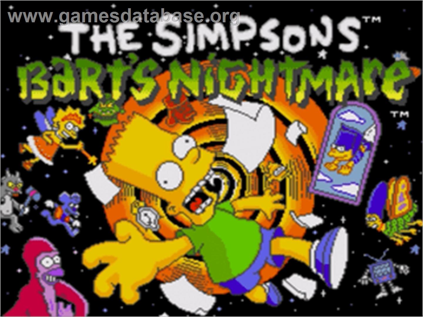 Simpsons, The: Bart's Nightmare - Sega Nomad - Artwork - Title Screen