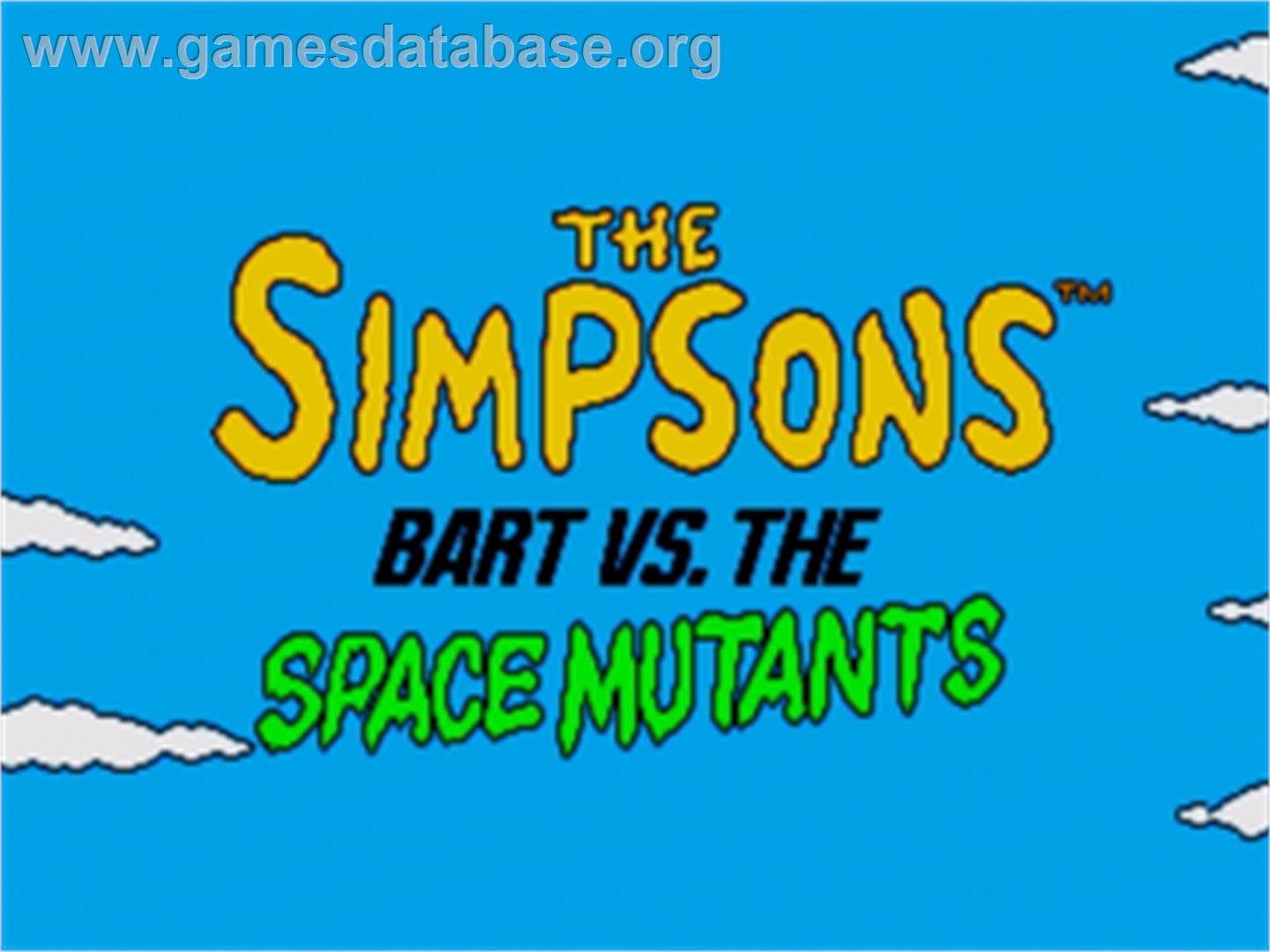 Simpsons, The: Bart vs. the Space Mutants - Sega Nomad - Artwork - Title Screen
