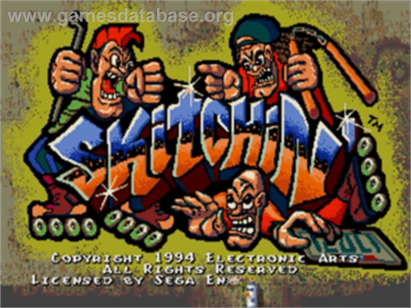 Skitchin' - Sega Nomad - Artwork - Title Screen