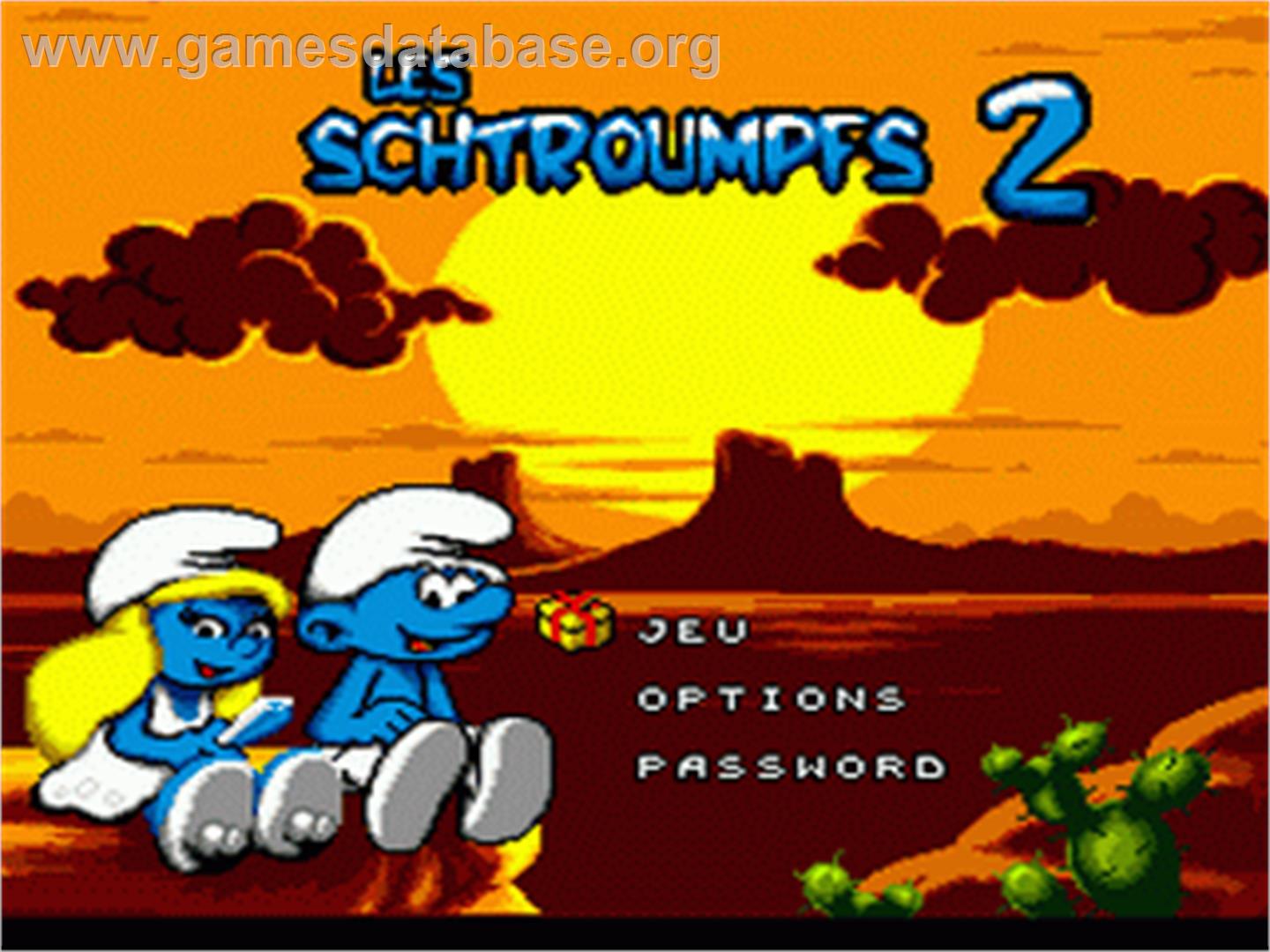 Smurfs Travel the World, The - Sega Nomad - Artwork - Title Screen