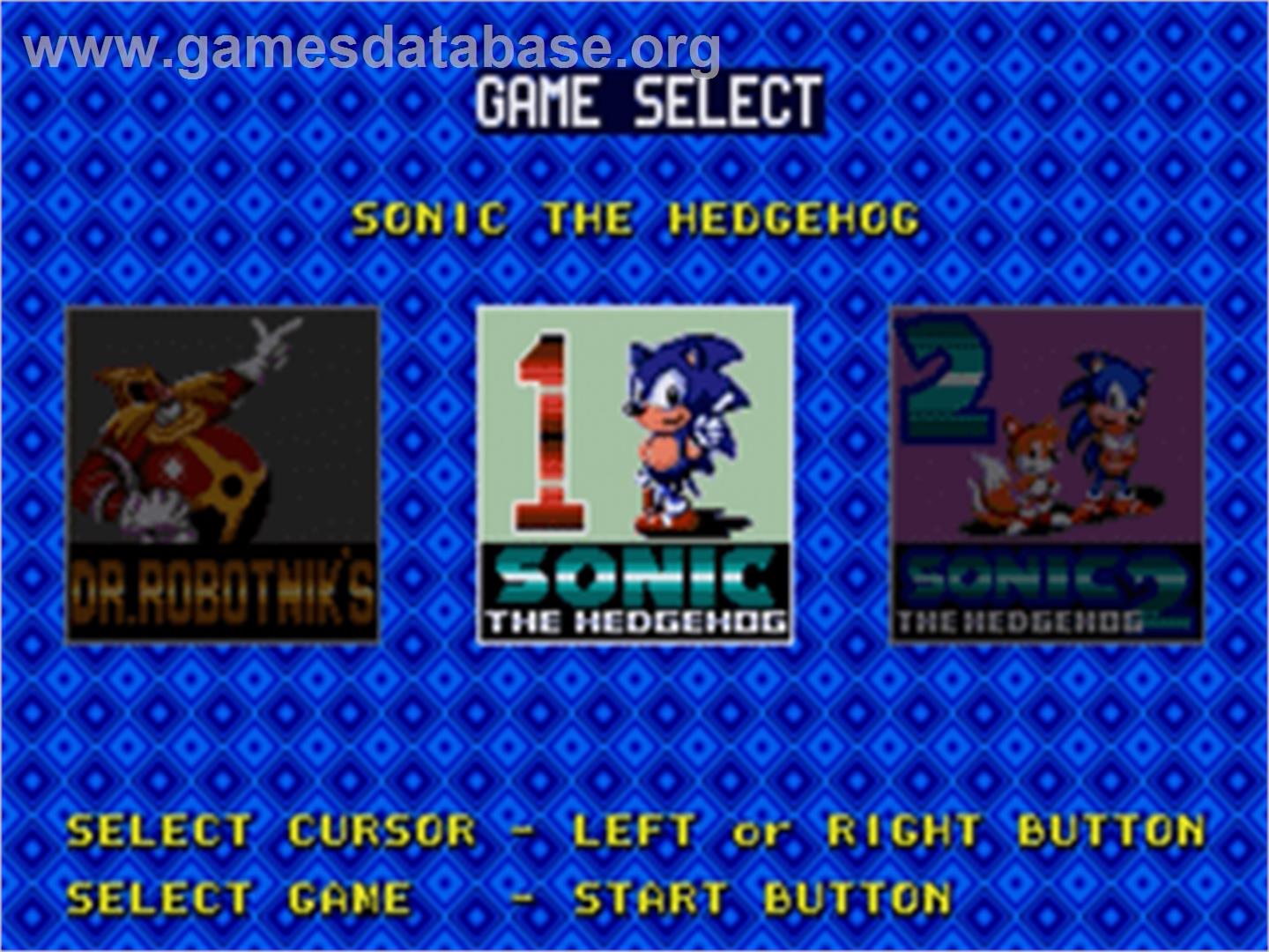 Sonic Classics - Sega Nomad - Artwork - Title Screen