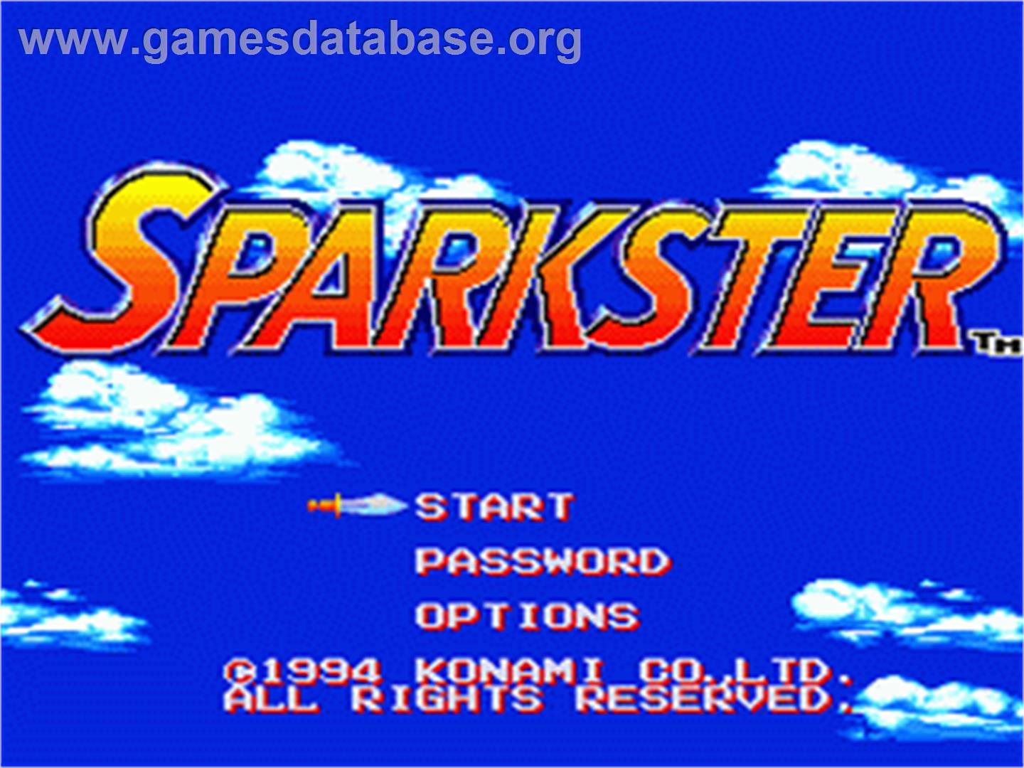 Sparkster - Sega Nomad - Artwork - Title Screen