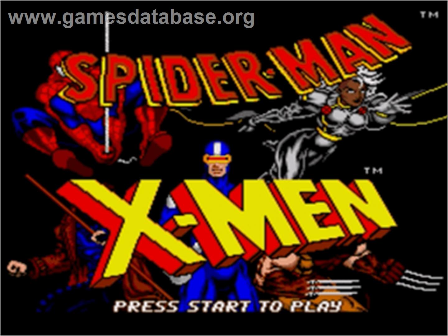 Spider-Man and the X-Men: Arcade's Revenge - Sega Nomad - Artwork - Title Screen