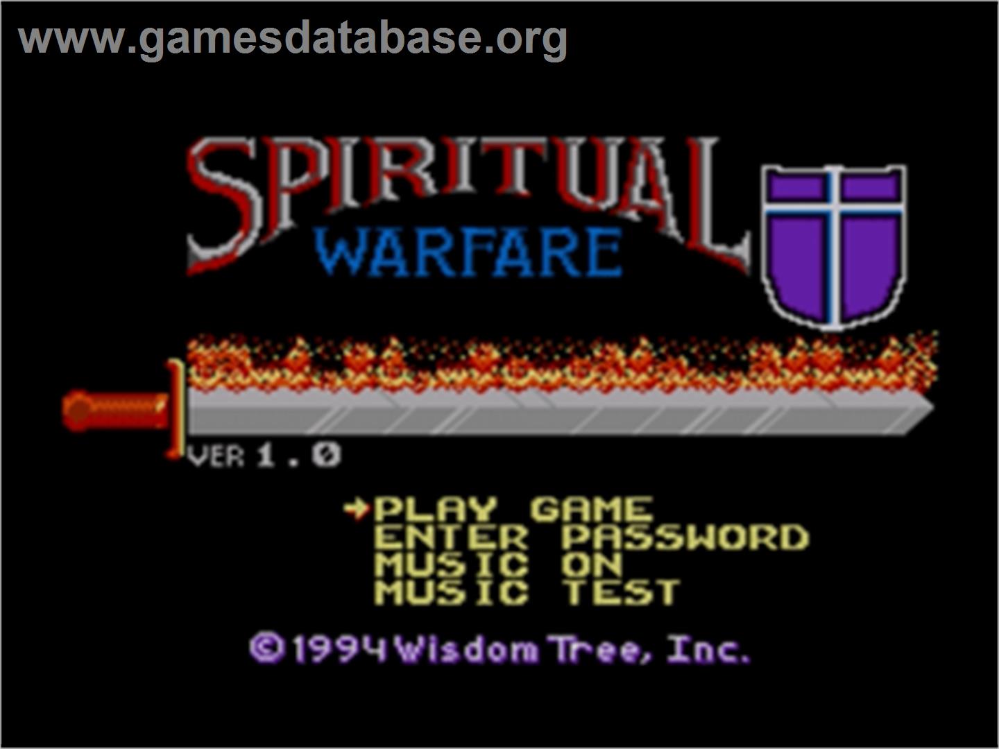 Spiritual Warfare - Sega Nomad - Artwork - Title Screen