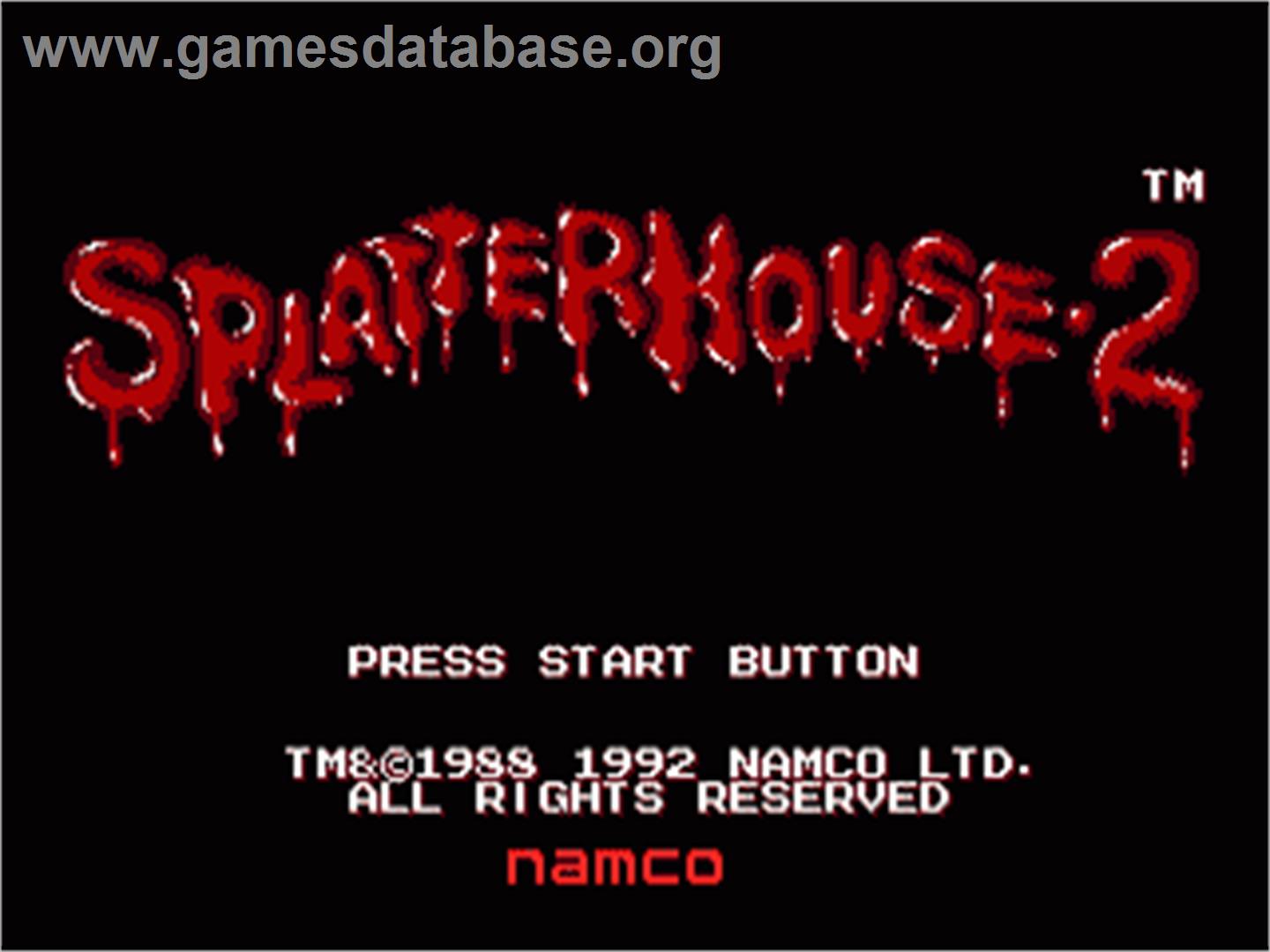Splatter House 2 - Sega Nomad - Artwork - Title Screen