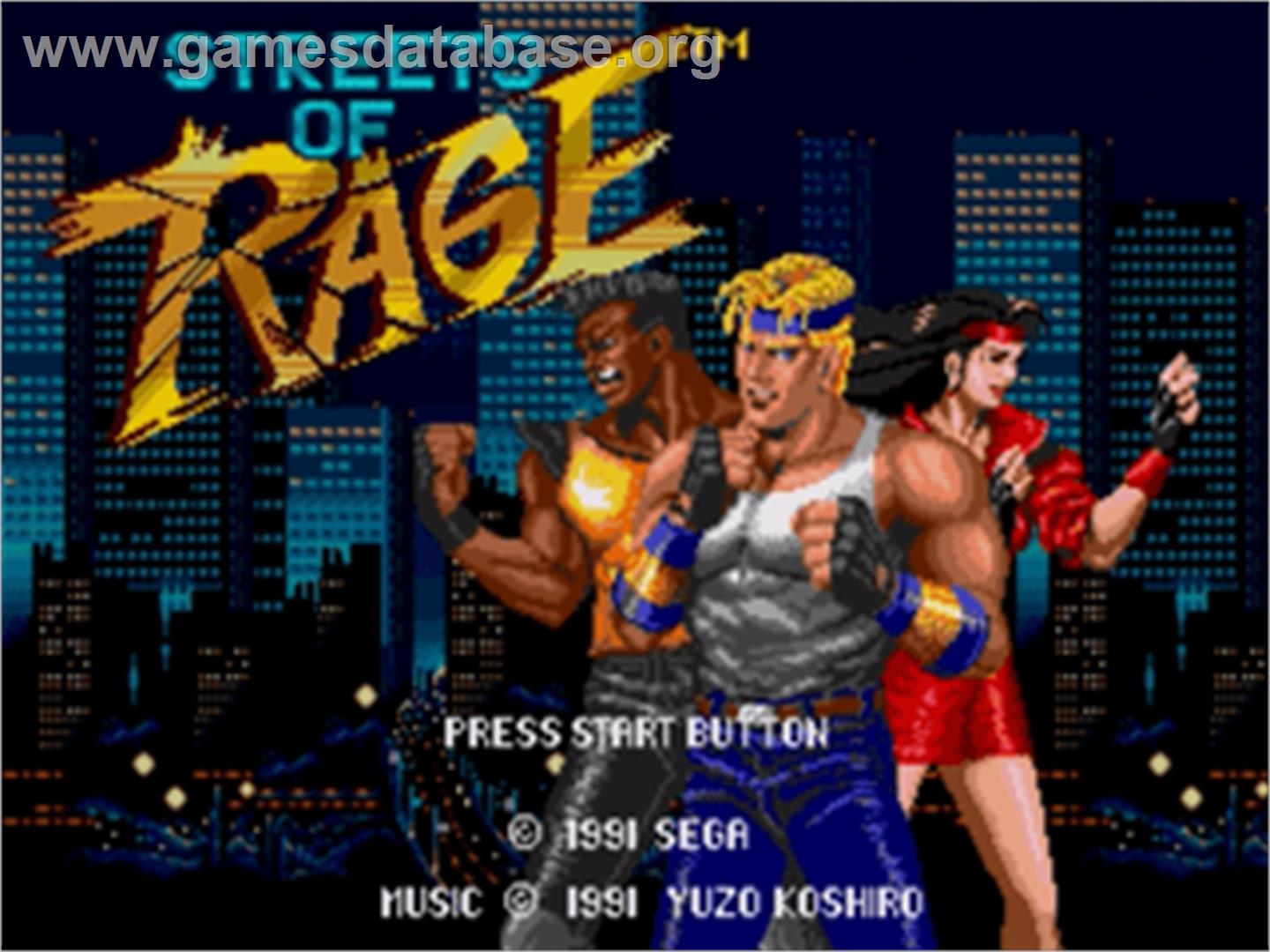 Streets of Rage - Sega Nomad - Artwork - Title Screen