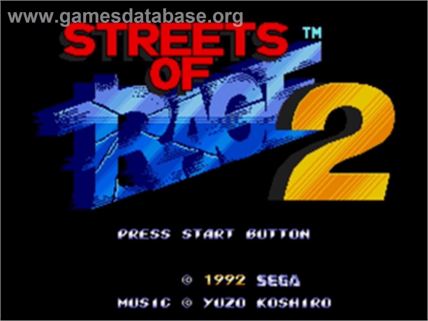 Streets of Rage 2 - Sega Nomad - Artwork - Title Screen