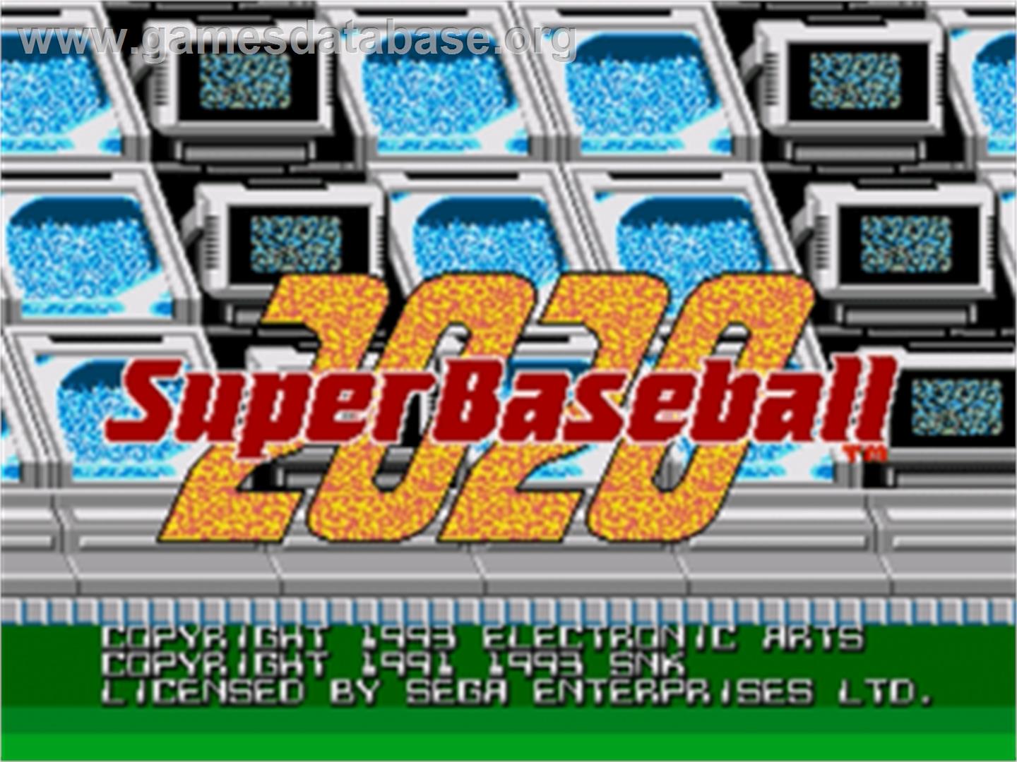 Super Baseball 2020 - Sega Nomad - Artwork - Title Screen