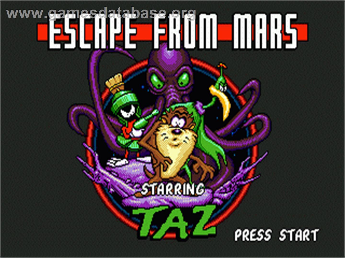 Taz in Escape from Mars - Sega Nomad - Artwork - Title Screen