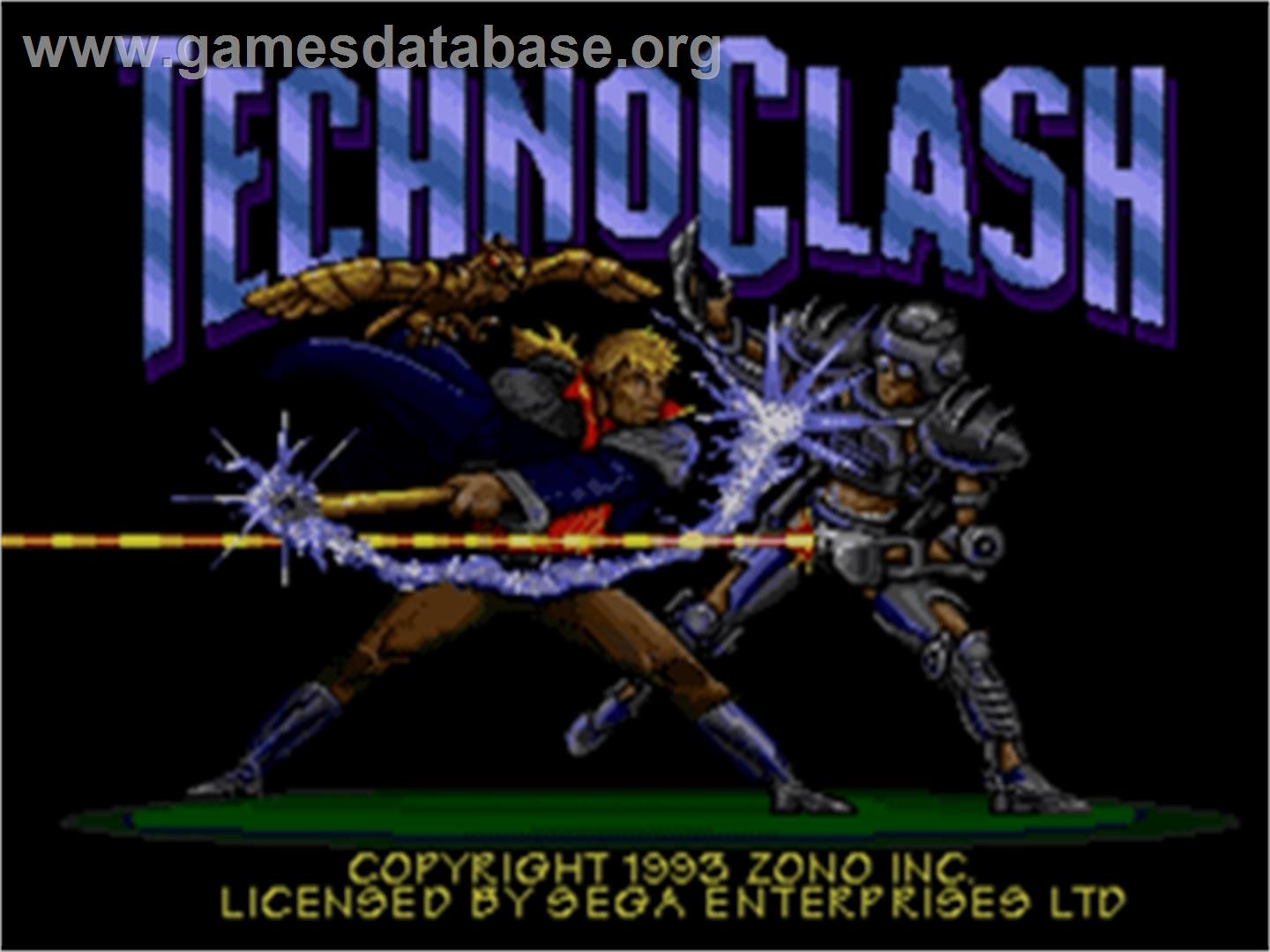 Techno Clash - Sega Nomad - Artwork - Title Screen