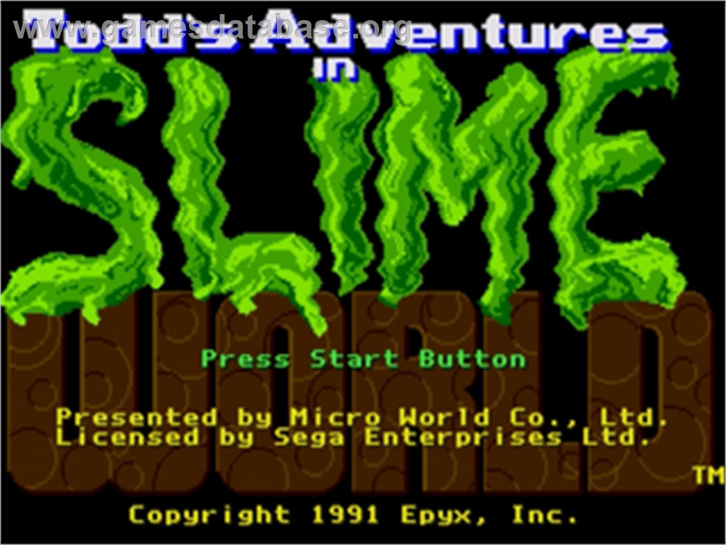 Todd's Adventures in Slime World - Sega Nomad - Artwork - Title Screen